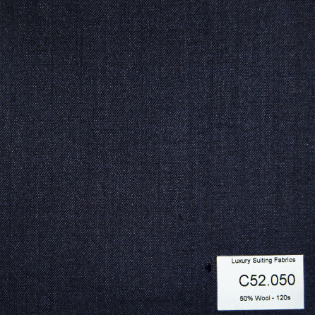 C52.050 Kevinlli V3 - Vải Suit 50% Wool - Xanh Đen Trơn